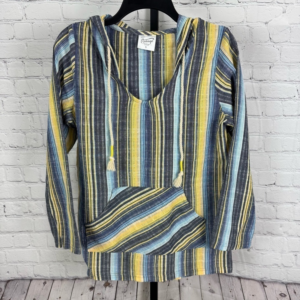 U.S. Vintage Striped Hooded Beach Pullover Size Small